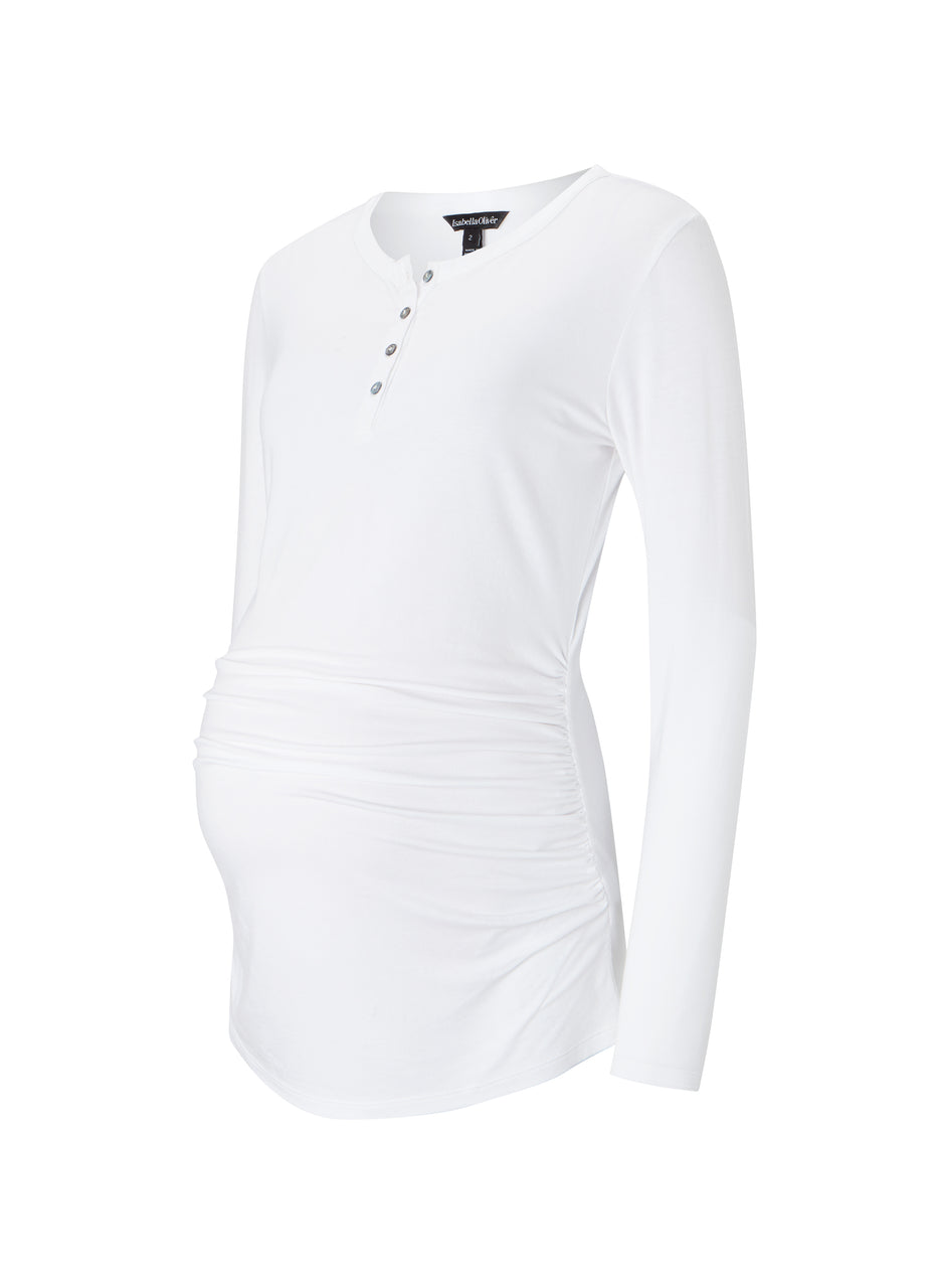 The Essentials Henley Maternity Top with Lenzing™ Ecovero™