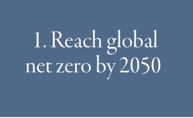 1. Reach global net zero by 2050