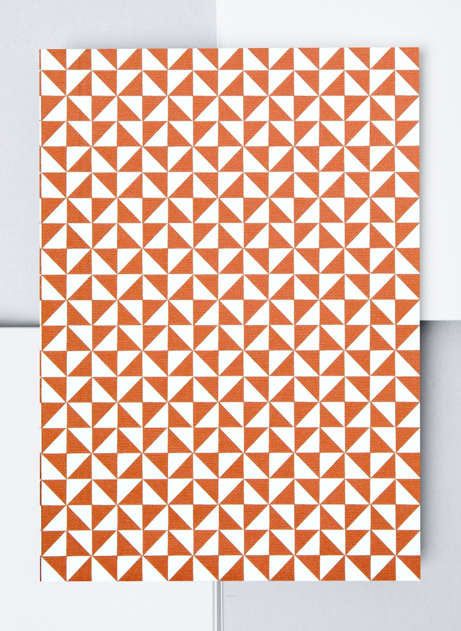Ola Layflat Notebook Kaffe Print Brick Red