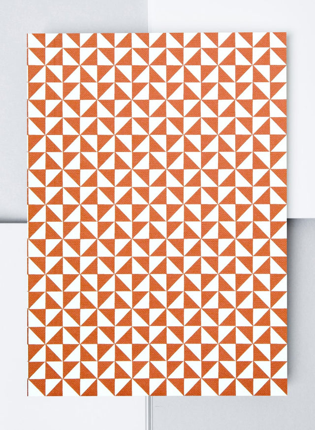 Ola Layflat Notebook Kaffe Print Brick Red