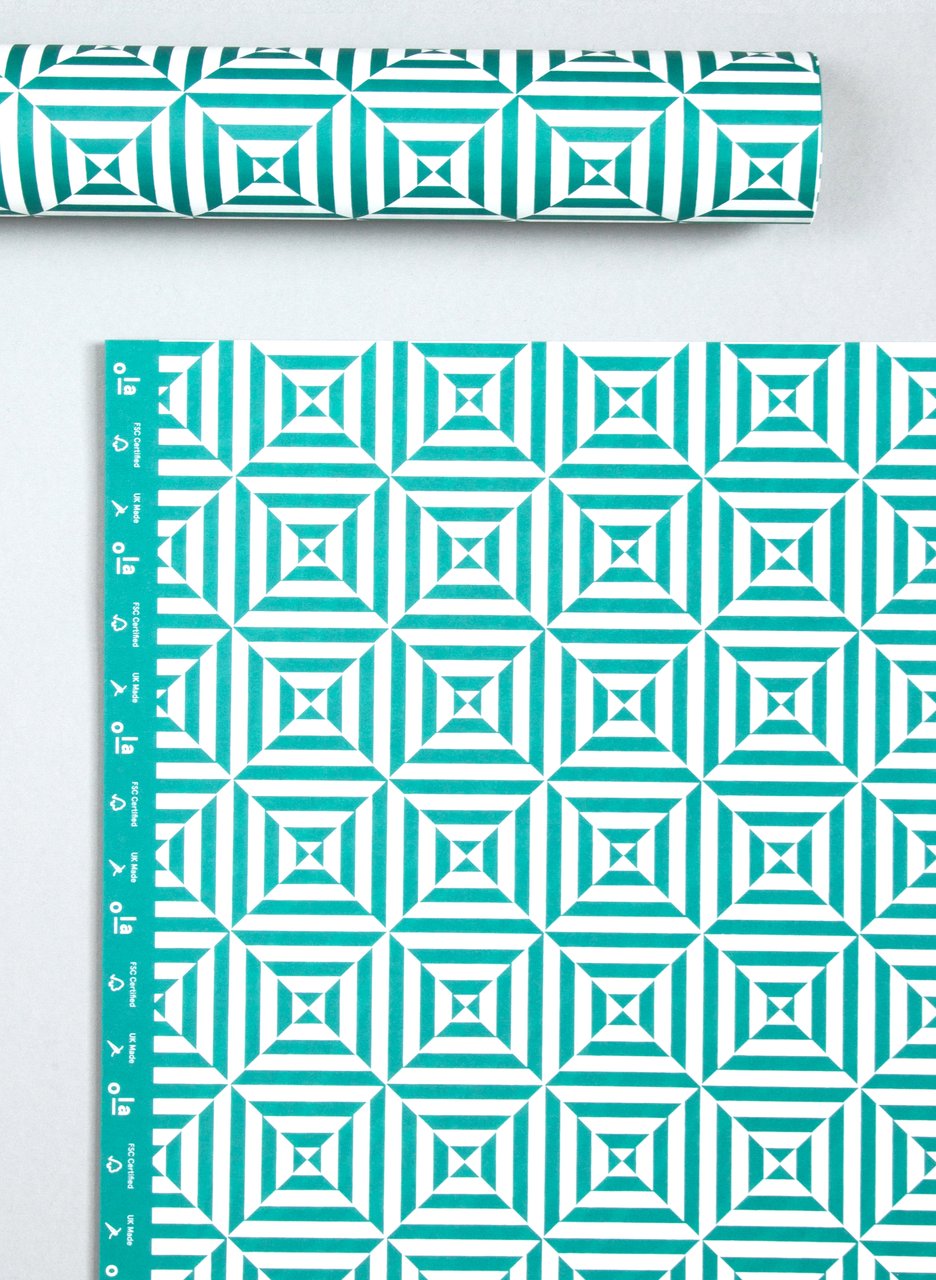 Ola Patterned Papers Alma Print Peacock Green
