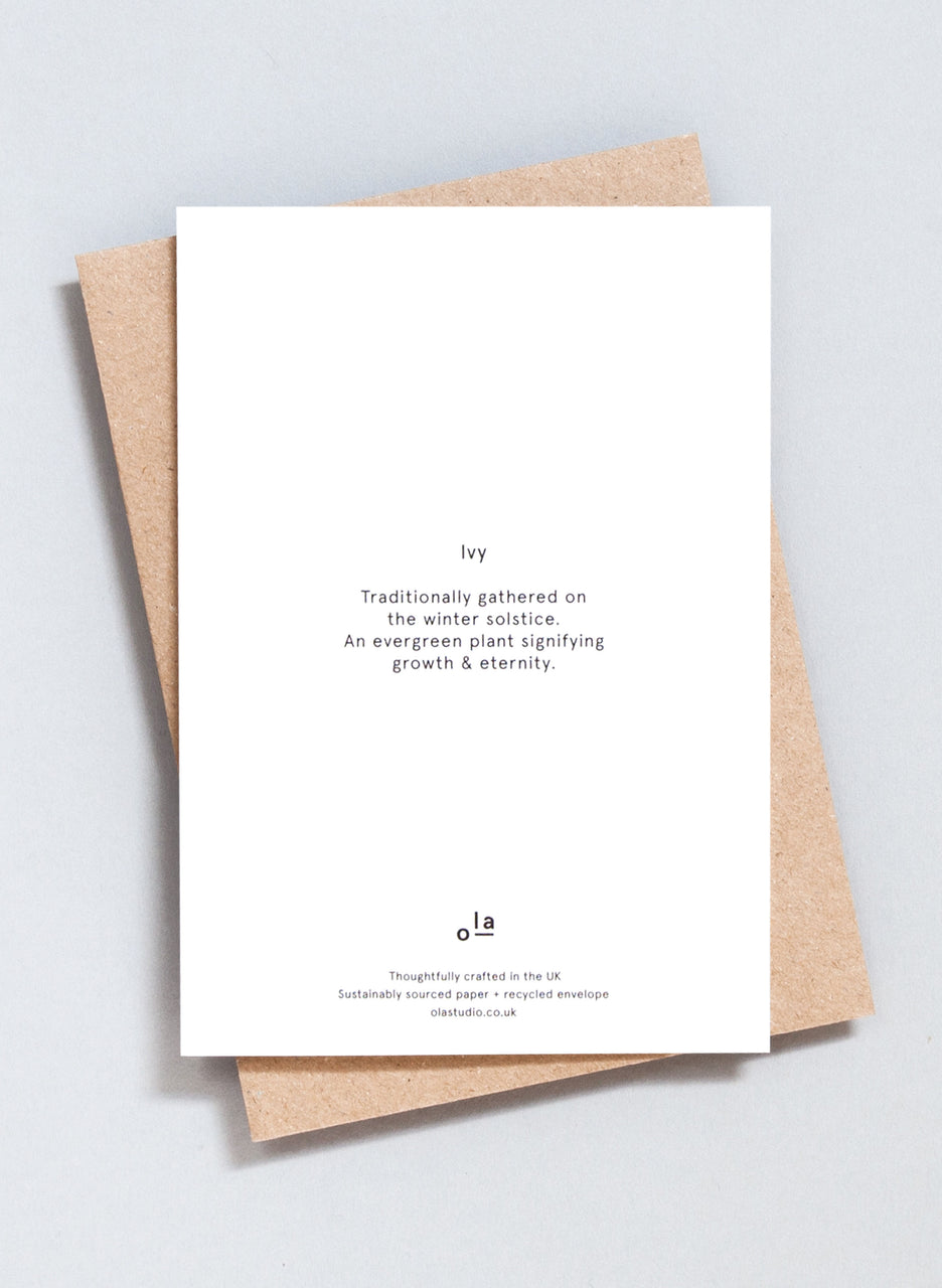 Ola Festive Foil Blocked Ivy Print Card