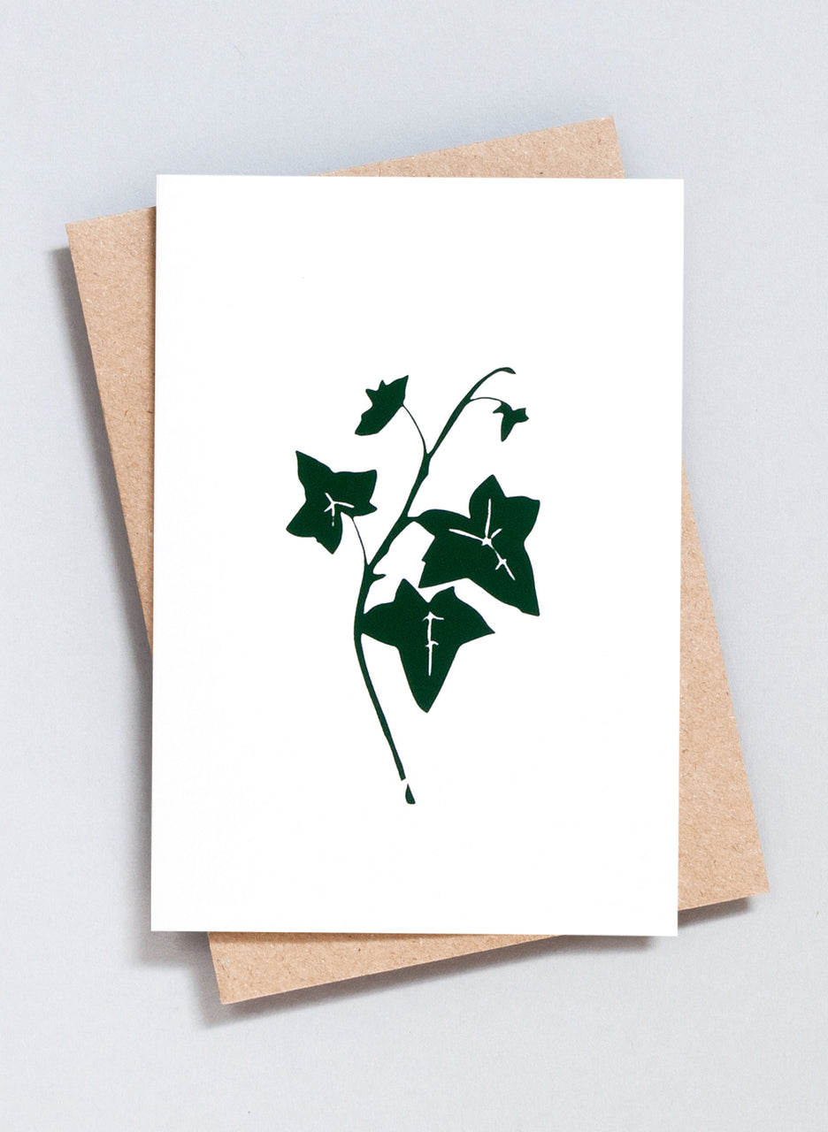 Ola Festive Foil Blocked Ivy Print Card