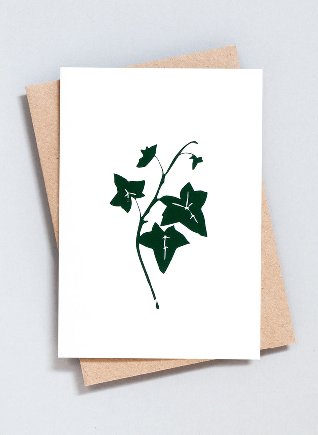 Ola Festive Foil Blocked Ivy Print Card