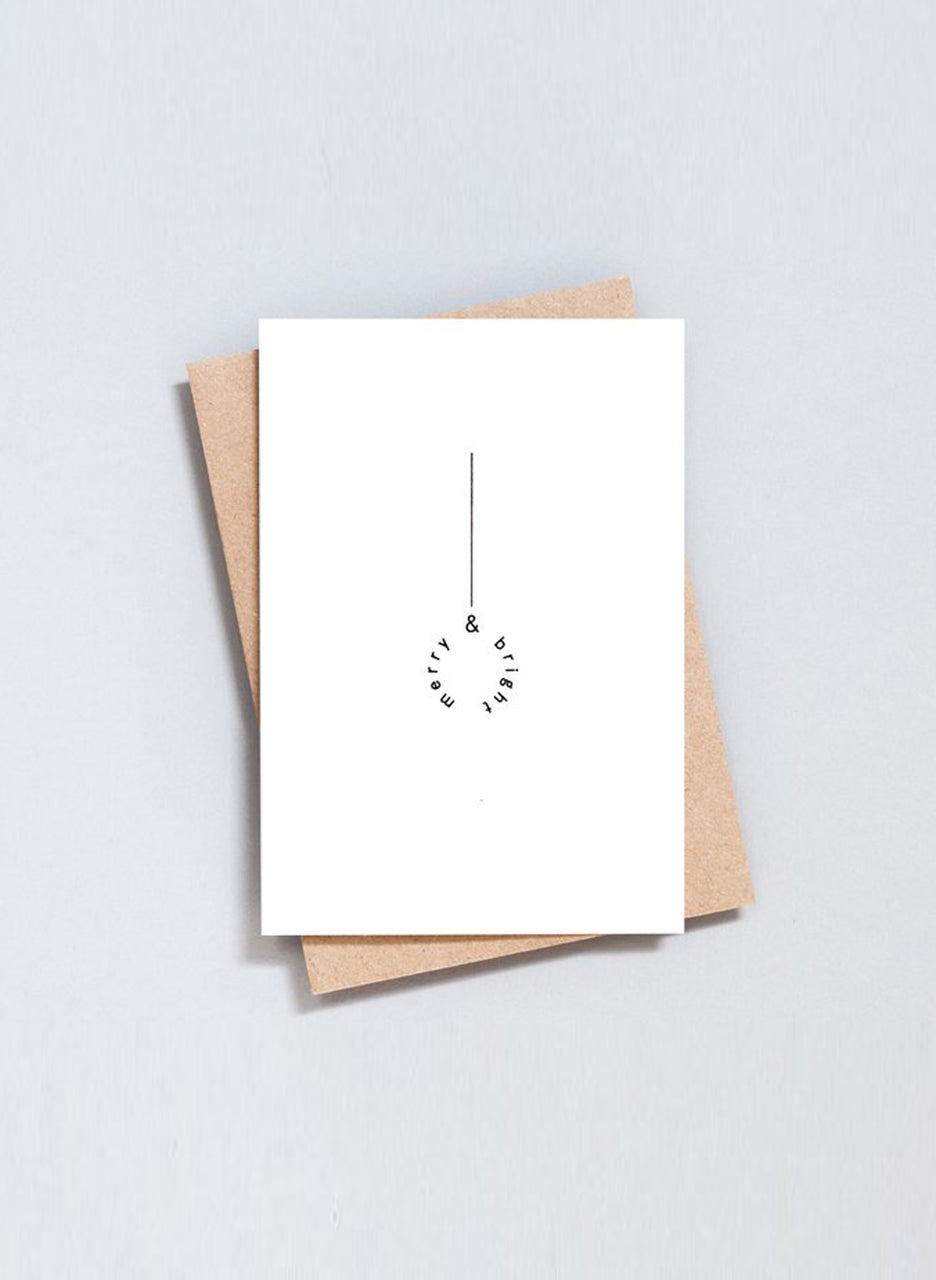 Ola Festive Foil Blocked Merry and Bright Card