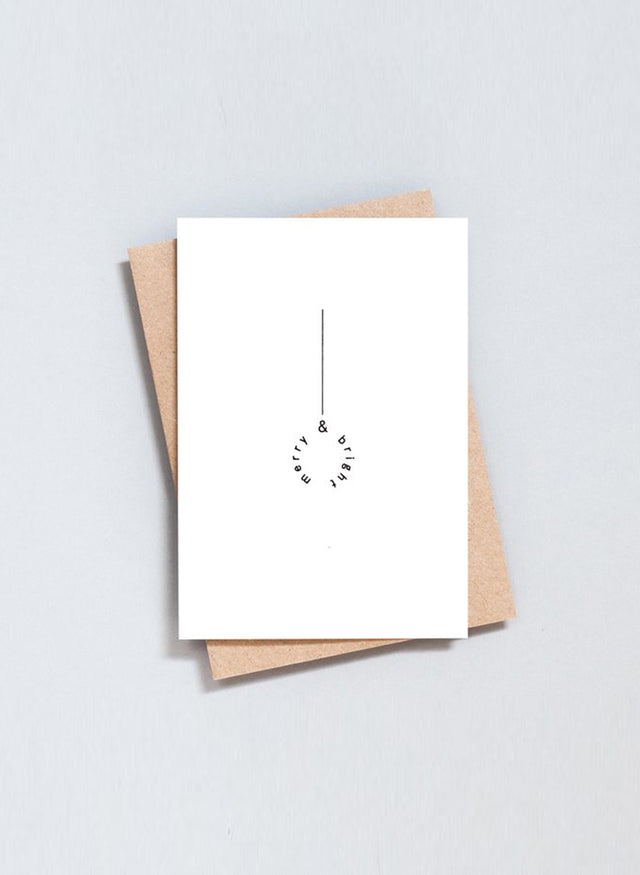 Ola Festive Foil Blocked Merry and Bright Card