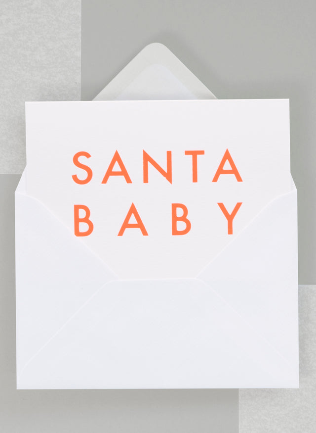 Ola Festive Santa Baby Typographic Foil Blocked Card