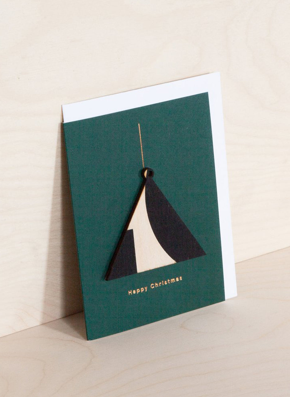 Ola Screenprinted Wooden Ornament Card