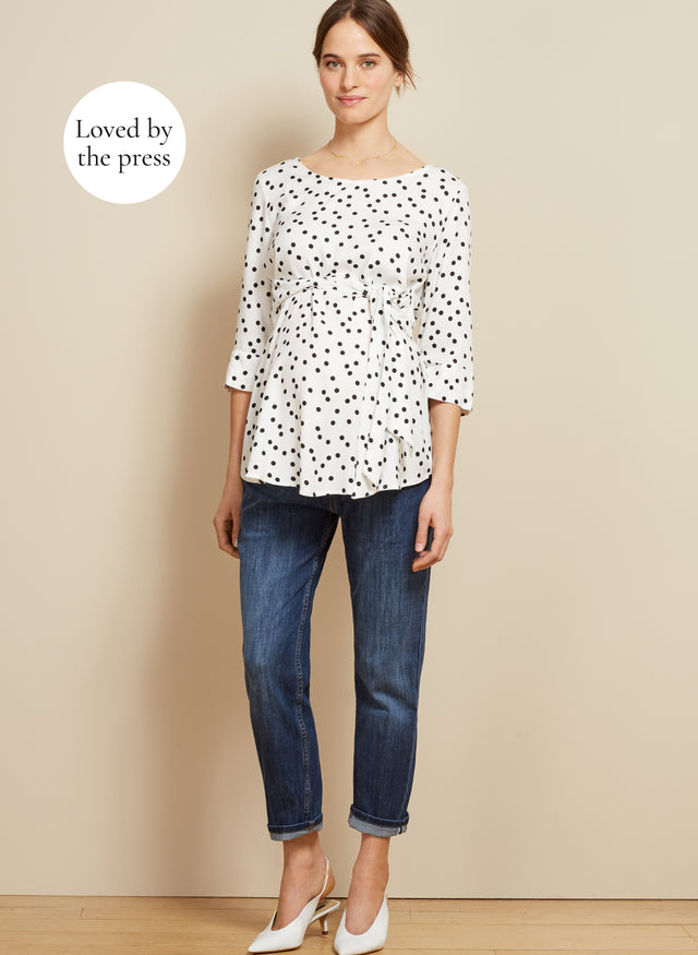 Frieda Maternity Tie Front Top